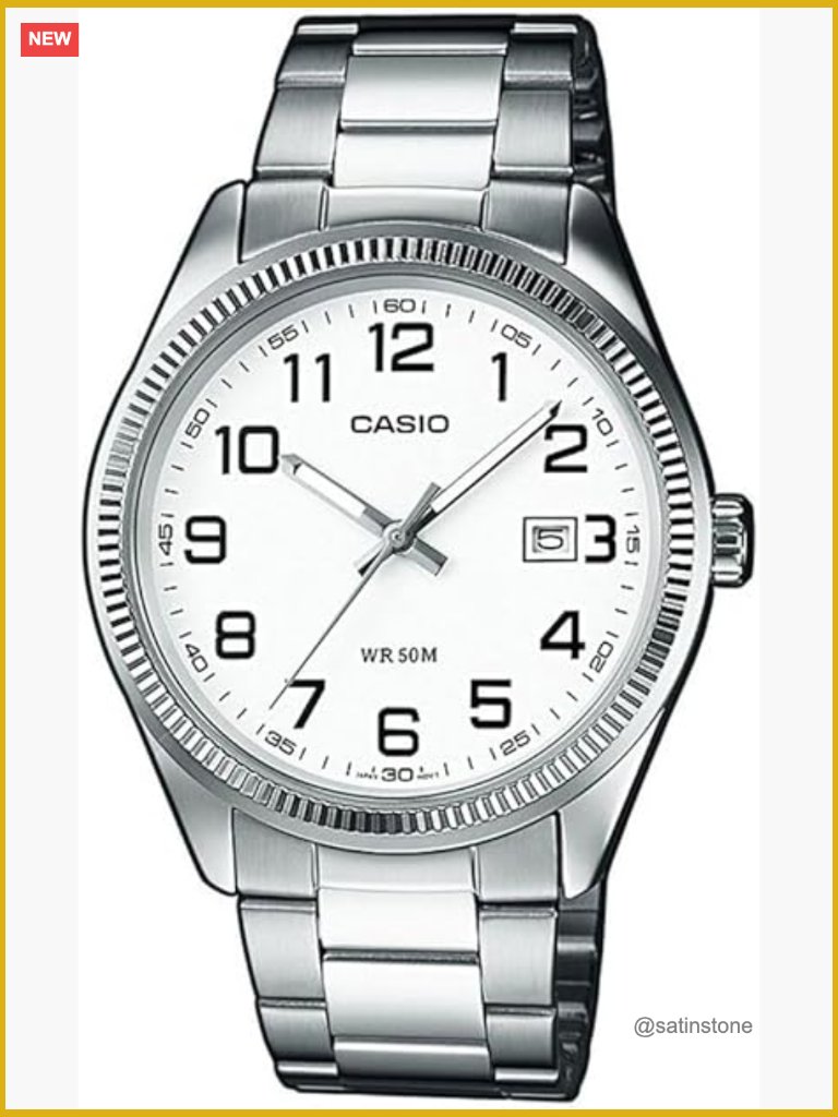 Japanese Quartz Watch Stainless Steel Bracelet Fold Over Clasp 38mm